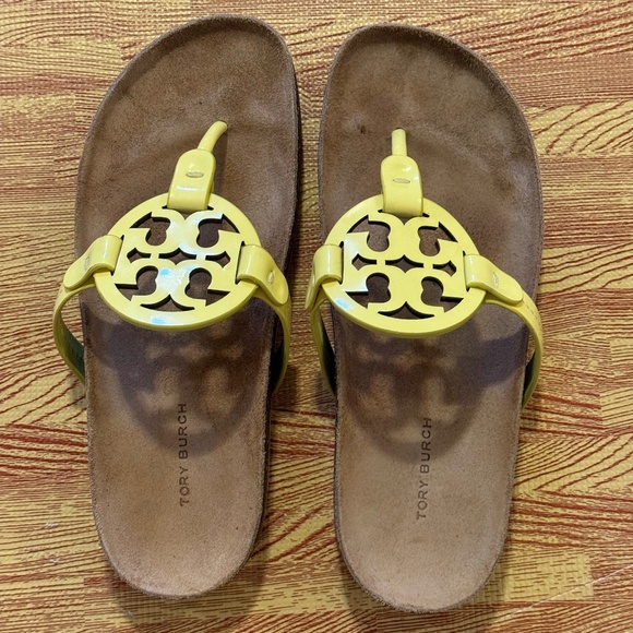 Tory Burch Yellow Miller Cloud Sandals, size: 7